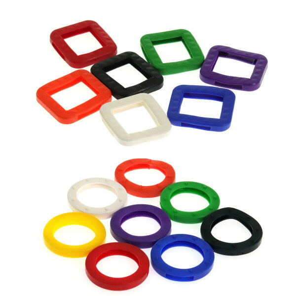 8er Pack Schlüsselkennkappen für runde und Eckige Schlüssel